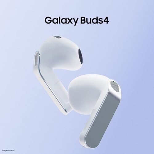 Image of Samsung Galaxy Buds4 (White) in-Ear Wireless Earbuds with Hi-Fi Audio | Adaptive ANC and EQ 2.0 | 360-Audio | Live Translation | Head Gesture Control | IP54