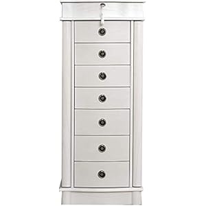 Alveare Home North Jewelry Armoire, WHITE