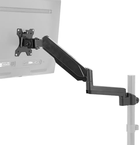 VIVO Fully Adjustable Single Monitor Pneumatic Arm for Desk Mount Stand, Monitor Arm for 1 Screen up to 32 inches, Max VESA 100x100, Black, PT-SD-AM01K