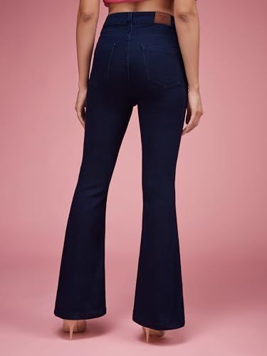 Image of Miss Chase Women's Wide-Leg High-Rise Regular-Length Stretchable Shaping Denim Jeans