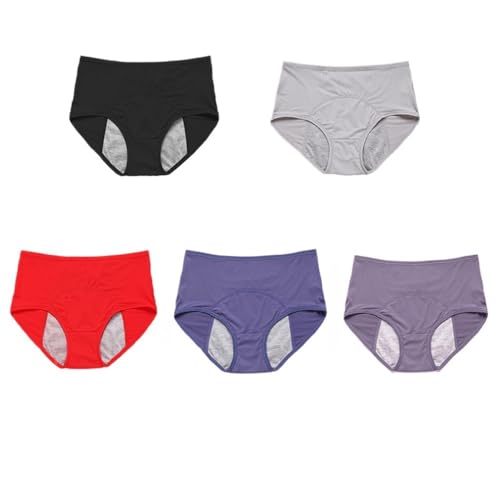 Leakproof Panties for Over 60#s with Incontinence-5 Pack Leakproof Ladies Underwear