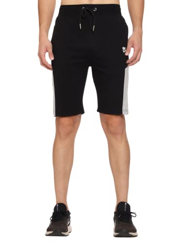 Image of MARK LOUIIS Men's Cotton Blend Shorts with 2 Zipper Pockets + 1 Back Pocket | Lightweight Breathable Casual Shorts | Elastic Waist Comfortable Fit | Multi-Color | M to 7XL