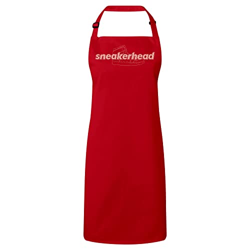 Tablier de cuisine rouge Sneakerhead pour cuisiner et créer sans tacher vos vêtements streetwear