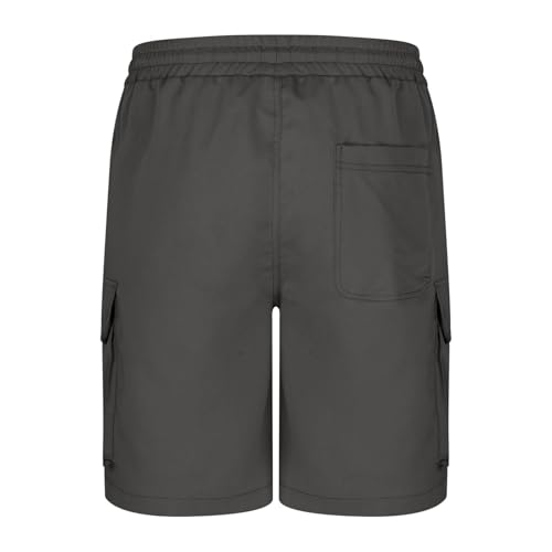 Image of Men's Cargo Sweat Shorts Casual Drawstring Elastic Waist Athletic Workout Gym Jogger Shorts with Multi Pockets
