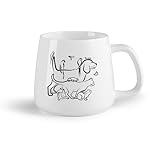 Fruits en céramique Tasses et tasses tendance Animal de compagnie Chien Chat Perroquet Lapin Papillon Colibri （14oz/400ml） Pour la maison ou le travail