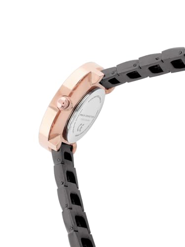 Image of French Connection Mop Gun Round Dial with IP Gun Stainless Steel Metal Strap Watch - for Womens FCN0128GNM