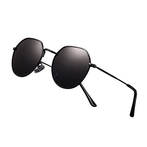 Polarized Polygon Round Sunglasses Classic Half Hexagon Circle Vintage Sun Glasses For Women Men Retro Shades NP1008