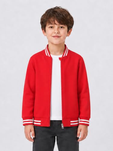 Image of LittleSpring Boys Girls Varsity Baseball Jacket Zip Up Bomber Jacket Thin 2-10Years
