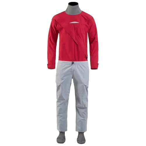 BEIAKE Kayak Waterproof Fabric Rubber Drysuit 3-Layer One Piece Built-in Latex for Surfing Diving Rafting Stand Up Paddle