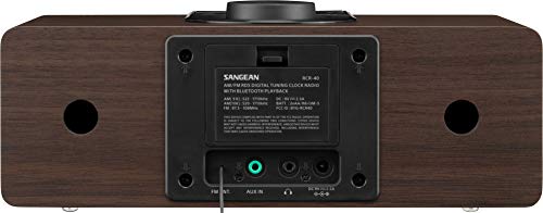 Sangean RCR-40 AM/FM-RDS(RBDS)/Bluetooth/AUX Digital Tuning Wooden Clock Radio With Battery Back-Up