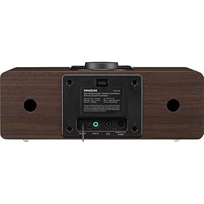 Sangean RCR-40 AM/FM-RDS(RBDS)/Bluetooth/AUX Digital Tuning Wooden Clock Radio with Battery Back-Up