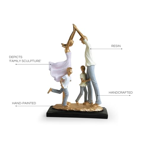 Image of ExclusiveLane 'Family Bliss' Modern Decorative Showpiece for Home Decor (Resin, Handcrafted, 30.7 cm)|Multicolored