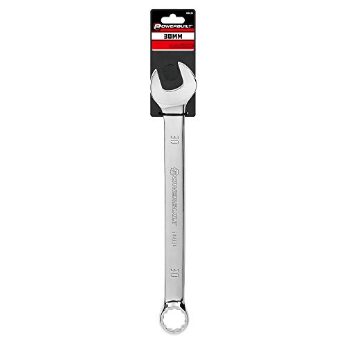 Image of Powerbuilt 30mm Metric Combination Wrench, 12 Point Double Ended Box and Open End, 15 Degree Offset Polished 644134