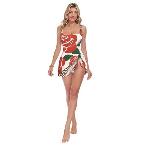 Maillot de bain une pièce femme ethnique rose avec push up pour la natation