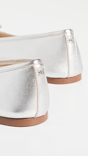 Image of Sam Edelman Women's Felicia Luxe Ballet Flats, Soft Silver, 7.5 Wide US