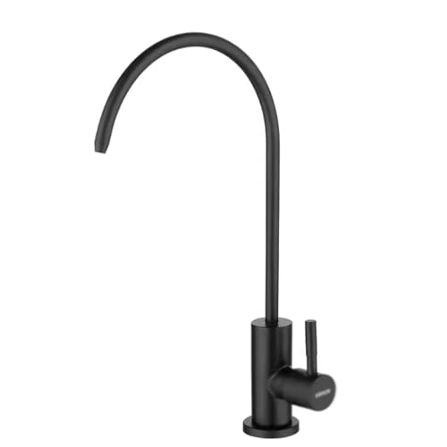Robinet de cuisine noire eau potable en acier inoxydable simple froid