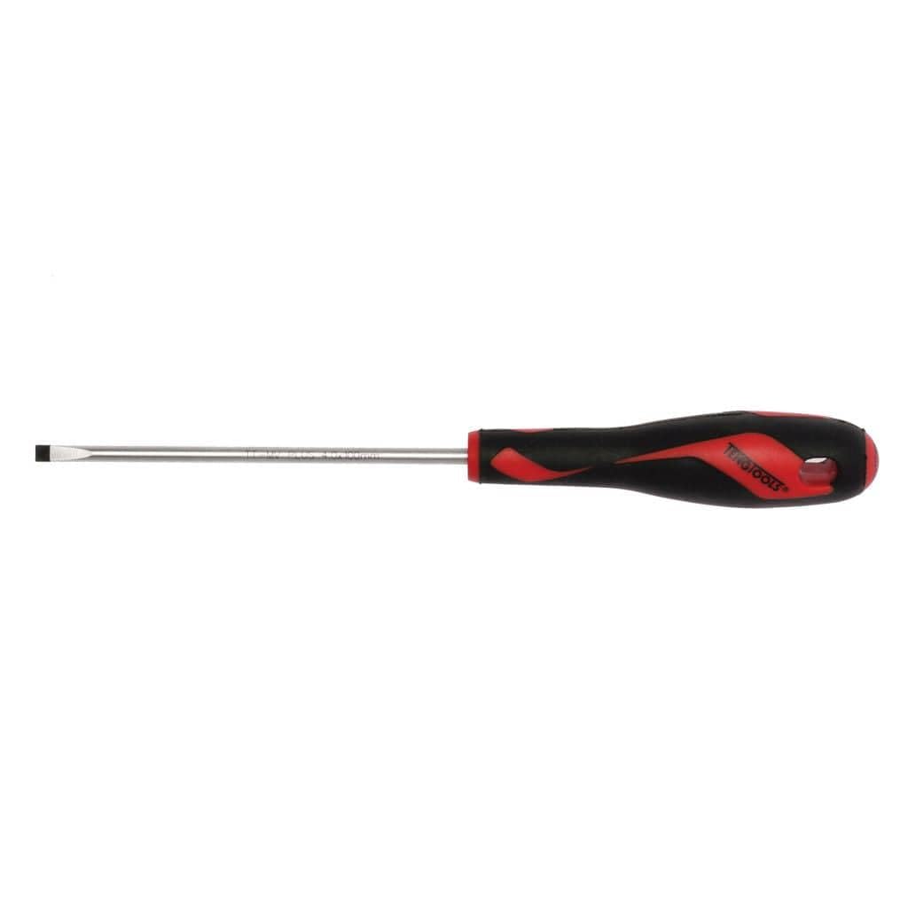 Teng Tools 4mm / 5/32 Inch x 100mm / 3.9 Inch Long Flat Type Slotted Head Screwdriver - MD917N, Silver