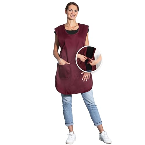 ZOLLNER Tablier - protection durable des vêtements, couleur rouge - taille universelle - avec boutons-pression pratiques et poche latérale - lavable jusqu'à...