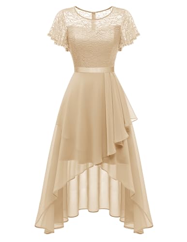 Image of Wedtrend Women's Formal Wedding Guest Dress Ruffle Bridesmaid Dress Flutter Sleeve Prom Dresses for Teens