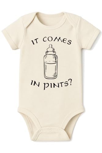 Image of It Comes In Pints Onesie - 100% Cotton -Cream Color