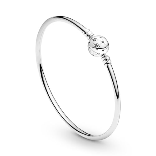 Pandora Moments Stars & Galaxy Bangle - Compatible Moments Charms - Cubic Zirconia & Sterling Silver Bracelet for Women - Gifts for Her - With Gift Box3