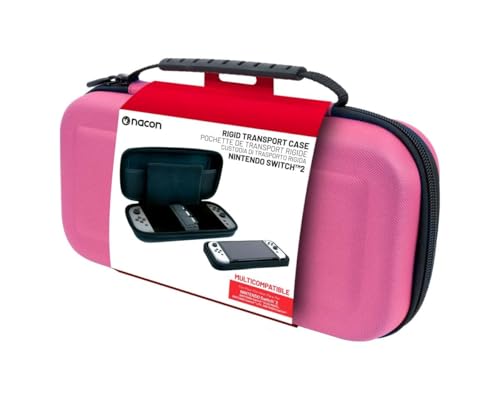 Étui de transport rigide Nacon rose finition premium pour console Nintendo Switch 2 et OLED