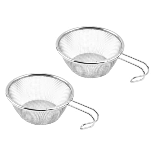 VOSAREA 2Pcs Mesh Strainers Kitchen Sifters for Flour Sugar Juice and Tea Oil Strainer Spoons for and Baking
