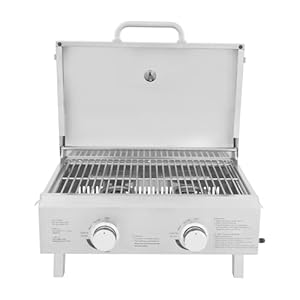 Loobiiny Edelstahl Gasgrill 2-Flammen