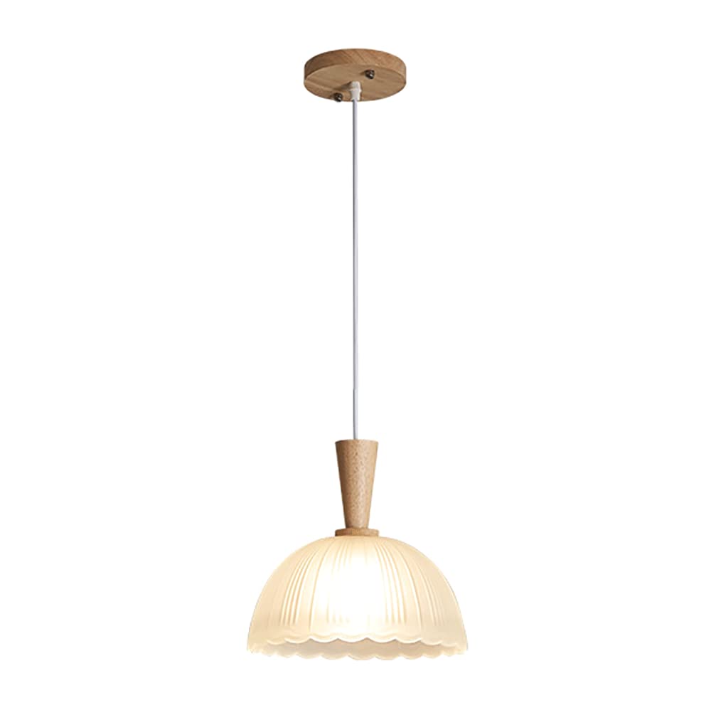 Lámpara colgante de cristal japonesa con casquillo E27 que crea una luz cálida para dormitorio