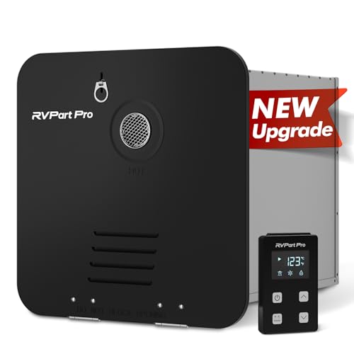 RVPart Pro RVPart Pro GT60 RV Tankless Water Heater Propane, with 15"x15" Black Door (Standard for Initial Install) and Remote Controller, DC 12V, Optional 15"x18" & 18"x18" Doors (Sold Separately)