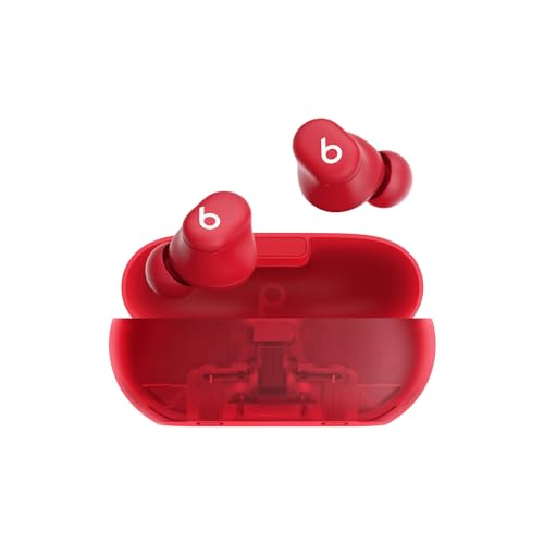 Beats Solo Buds - Wireless Bluetooth Earbuds | 18 Hours of Battery Life | Apple & Android Compatibility | Built-in Microphone - Transparent Red by Beats - Used condition - CA$55.25
