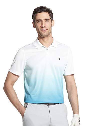 Izod Men's Golf Short Sleeve Colorblock Polo, Algiers Blue, Medium #TOP22