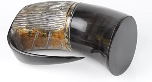 Valentine's Day Gifts Original Viking Drinking Horn Mug Premium Viking Beer Tankard with Super-Reinforced Hardwood Bottom | Ideal for Beer Lovers-Wine-Mead & Ale | Medieval Style Stein