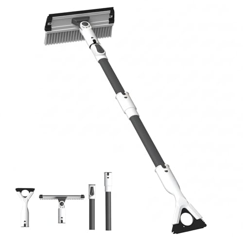 Eakertte Snow Brush and Ice Scraper for Car, Extendable 39'-48' Telescopic Snow Broom with...