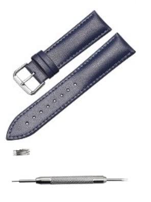 Amazon.co.jp: 腕時計 交換用ベルト 革製 18mm 青色 バンド 工具、バネ