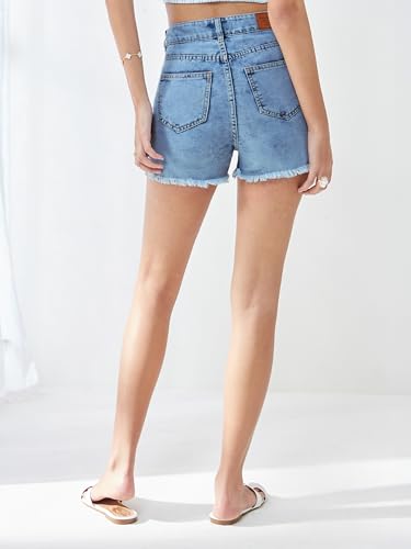 Image of Miss Chase Women's Relaxed Mid Rise Regular Non Stretchable Denim Shorts