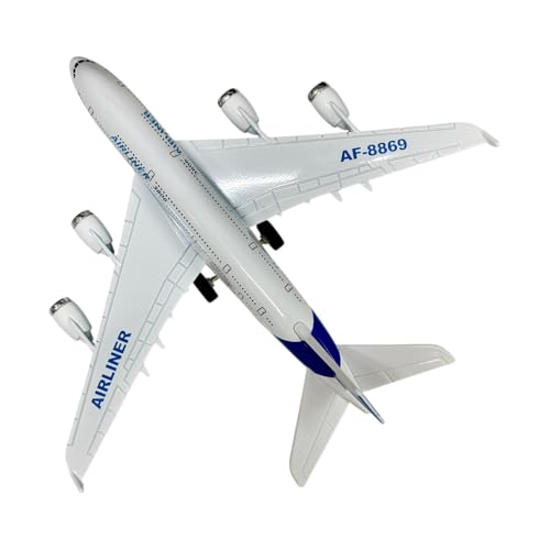Image of Breatoi ! 1:300 Scale Die-Cast Airliner Model - Pullback Plane With Lights & Sounds | Realistic Aircraft Collectible, White