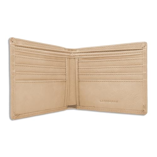 LaserGram Faux Leather Bi-Fold Wallet, Hecho En Puebla, Personalized Engraving Included (Beige)2