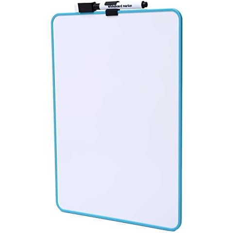 DumanAsen A4 Size Magnetic Whiteboard for Fridge, Double-Sided Dry Erase Board for Refrigerator/Home/Office (Blue) Cover