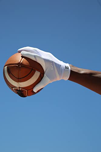 Elitetek Kids Rg-14 Super Tight Fitting Football Gloves - Youth Sizes - Easy Slip On Design No Wrist Strap (White, Youth M) #TOP4