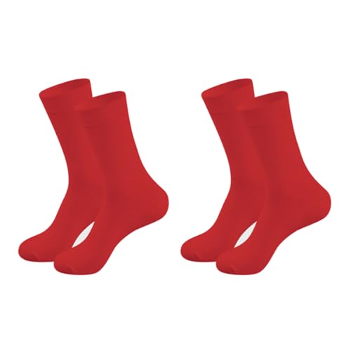 Image of MUKHAKSH (Pack of 2 Pairs = 4 School Socks Boys Cotton Lycra Red Calf Length School Socks