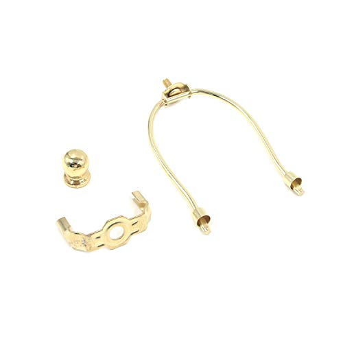 Bitray 5.5\" Heavy Duty Lamp Harp, Finial and Lamp Harp Holder Set, Metal Lampshade Bracket Lamp Finials Accessory, Gold (Pack of 4) - Thumbnail 3