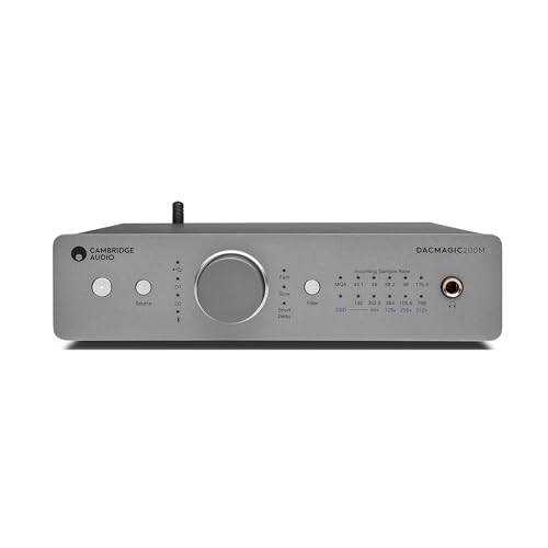 Cambridge Audio DacMagic 200M - MQA HiFi DAC und Kopfhörerverstärker mit Bluetooth - PC/MAC-Unterstützung mit USB-Anschluss - Verarbeitung digitaler Dateien bis zu 24/768 oder DSD512 - Lunar Grey