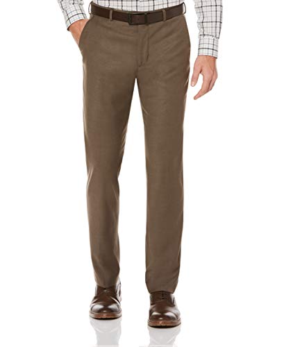 Perry Ellis Men's Portfolio Modern Fit Flat Front Bengaline Pant, Raindrum, 34W x 32L