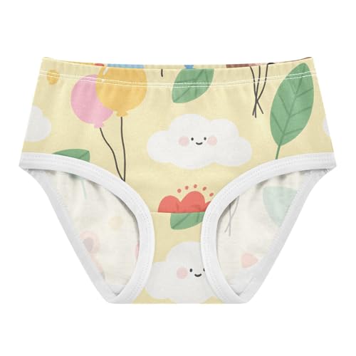 GuoChe Organic Cotton Panties Daily Wear Panties Comfort Underwear for Girls in Sizes 2T,3T, 4T, 5T, 6Y and 8Y