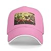 LPLSNWS Turnip Printed Black Baseball Cap, Golf Baseball Cap, Suitable for Hiking and Trekking, Pink, One Size #1