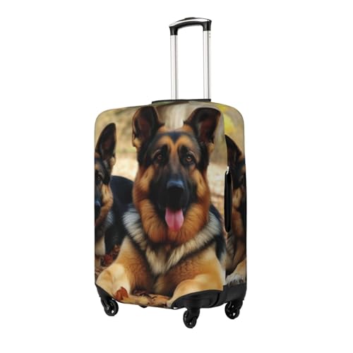 Luggage Cover Protector Washable Stretch Suitcase Protector German Shepherd Dog Suitcase Cover Anti-Scratch Travel Baggage Covers Fits 18-32 Inch Luggage Protectors, Medium, Black2