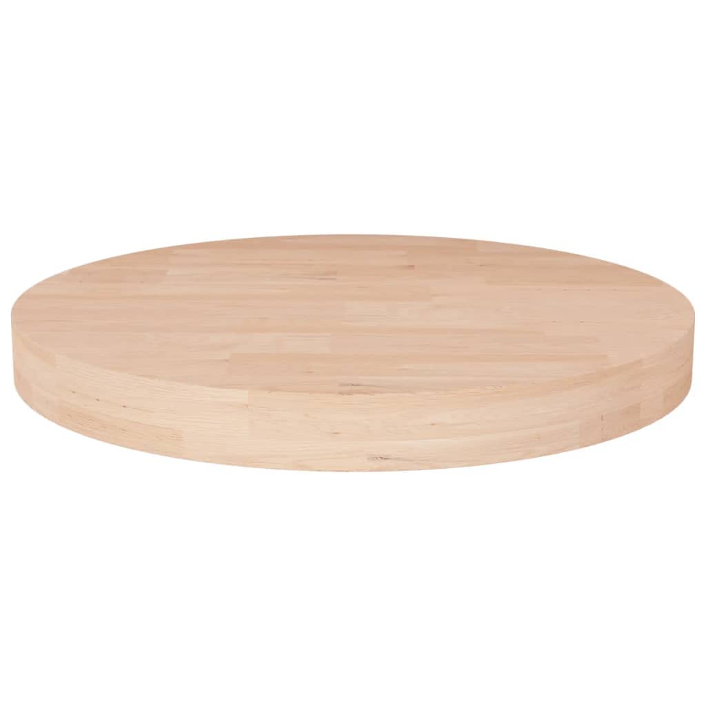 vidaXL Solid Wood Oak Round Table Top Dining Room Furniture Kitchen Wooden Replacement Dining Table Top Round Tabletop Ø40x4 cm Untreated