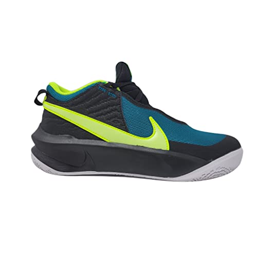 Nike Kid's Team Hustle D10 (GS) Basketball Shoe, Black/Barely Volt, 6 M US