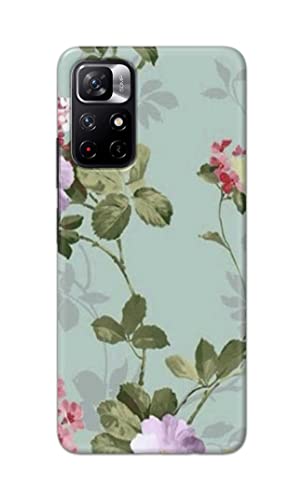 Image of Printed Hard Back Cover Case for Mi Redmi Note 11T 5G | Mi Redmi Note 11S 5G Back Cover (Floral Painting) -702